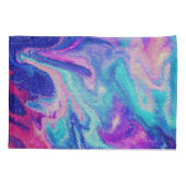 Zwart paard loopt door Abstract vuur Kussensloop (Achterkant)