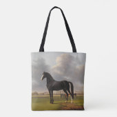  zwart paard met een Canvas tas (Achterkant)