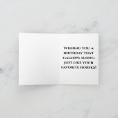 Zwart Paard met Kleurrijke Mane Verjaardag Feestdagen Kaart (Binnen)