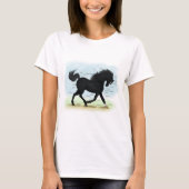 Zwart paard met ster- en Sockanatomigram T-shirt (Voorkant)