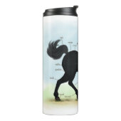 Zwart paard met ster- en Sockanatomigram Thermosbeker (Gedraaid links)