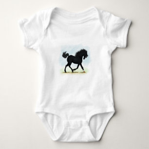 Zwart paard met ster en sok (zwarte schoonheid) romper