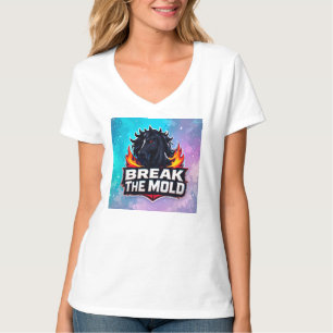 Zwart Paard met Vlammen en Motiverende Slogan T-shirt