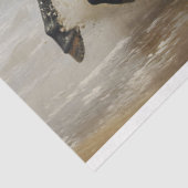 Zwart paard rennen op het strand Decoupage Tissuepapier (Detail)