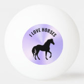 Zwart Paard Silhouet Monogram | Pingpongbal (Voorkant)
