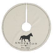 Zwart Paard Silhouet & Taupe | Gepersonaliseerd Kerstboom Rok (Voorkant)