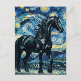 Zwart Paard Van Gogh Briefkaart