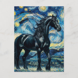 Zwart Paard Van Gogh Briefkaart