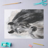 Zwart Paard Waterverf Decoupage Tissue Papier (Craft)