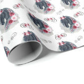 Zwart Paard Wedding Wrapping Paper Cadeaupapier (Rol Hoek)