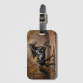 Zwart Paardenschilderij Bagagelabel (Voorkant (verticaal))