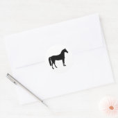 Zwart Paardensilhouet op Witte stickers (Envelop)