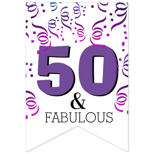 Zwart Paars | 50e verjaardag Vlaggetjes (Eerste vlag)