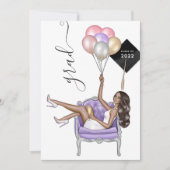 Zwart-Paars-Afrikaans-Amerikaans Afstuderen Kaart (Voorkant)