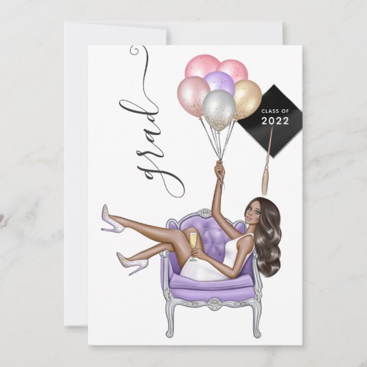 Zwart-Paars-Afrikaans-Amerikaans Afstuderen Kaart (Voorkant)