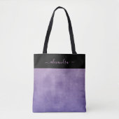 Zwart Paars blauw, elegant gepersonaliseerd Tote Bag (Voorkant)