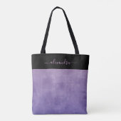 Zwart Paars blauw, elegant gepersonaliseerd Tote Bag (Achterkant)