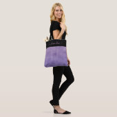 Zwart Paars blauw, elegant gepersonaliseerd Tote Bag (Op model)