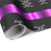 Zwart Paars Cadeaupapier Zwart (Rol Hoek)