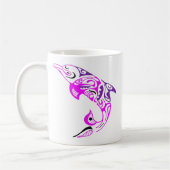 Zwart Paars en roze Tattoo met dolfijn Koffiemok (Links)