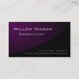 Zwart Paars gebogen, professioneel Visitekaartje
