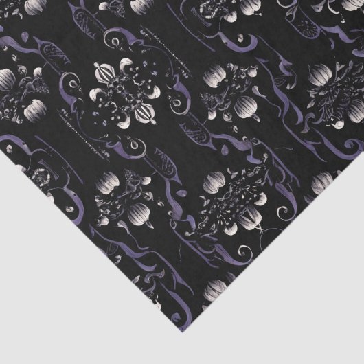 Zwart-Paars gotisch patroon #5 | Weefselpapier Tissuepapier (Detail)
