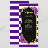 Zwart Paars Gouden Menu Kaart (Voorkant / Achterkant)