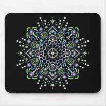 Zwart, Paars, groen en blauw Mandala