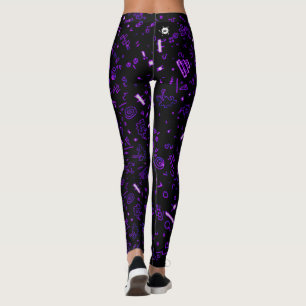 Zwart Paars Leggings