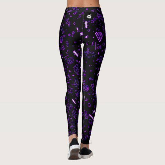 Zwart Paars Leggings (Achterkant)