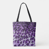 Zwart Paars leopard-patroon Afdrukontwerp Tote Bag (Achterkant)