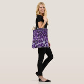 Zwart Paars leopard-patroon Afdrukontwerp Tote Bag (Op model)