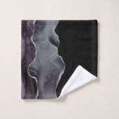 Zwart Paars Matig Elegant Monogram Bad Handdoek (Wasdoekje)