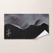 Zwart Paars Matig Elegant Monogram Bad Handdoek (Handdoek)