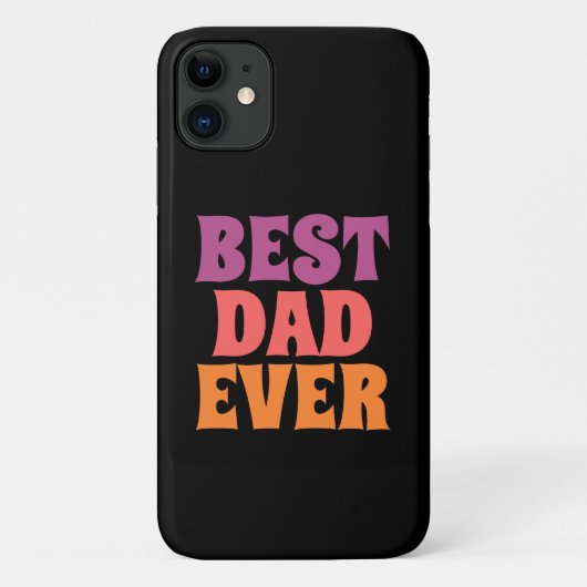 zwart & paars retro beste papa ooit tekst Case-Mate iPhone case (Achterkant)