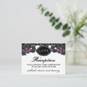 Zwart Paars Roos LOVE Halloween Weddenschap Informatiekaartje (Staand voorkant)