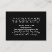 Zwart Paars Roos LOVE Halloween Weddenschap Informatiekaartje (Achterkant)