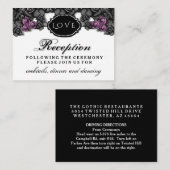 Zwart Paars Roos LOVE Halloween Weddenschap Informatiekaartje (Voorkant / Achterkant)