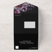 Zwart & Paars Somber All In One Uitnodiging (Buitenkant)