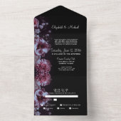 Zwart & Paars Somber All In One Uitnodiging (Binnen)