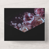 Zwart & Paars Somber All In One Uitnodiging (Achterkant)