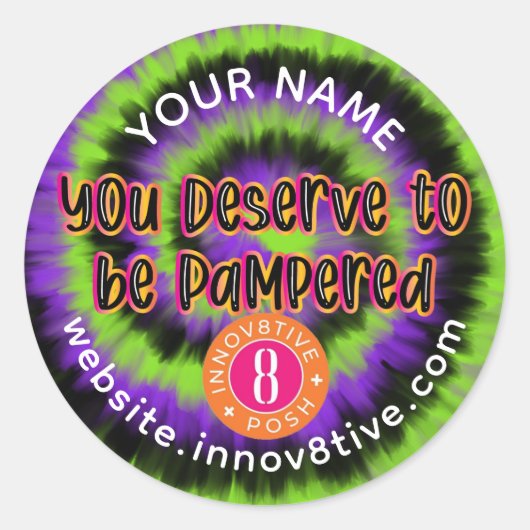 Zwart Paars Tie Dye Innov8Posh label (Voorkant)