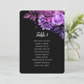 Zwart paars trouw zitplaats overzicht. Tafelplan Kaart (Staand voorkant)