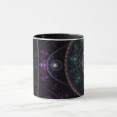 Zwart Paars Turquoise Glans Magie Abstract Mok (Midden)
