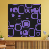 Zwart, Paars, Violet Retro Abstract kunstcanvas Canvas Afdruk (Insitu (Woonkamer))