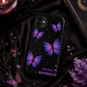Zwart paars vlinder telefoonhoesje Case-Mate iPhone case