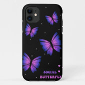 Zwart paars vlinder telefoonhoesje Case-Mate iPhone case (Achterkant)