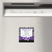 Zwart, Paars, Wit Damast Huwelijksgunst Magneet (Insitu (Vaatwasser))