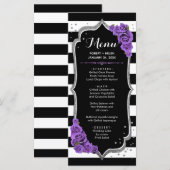 Zwart Paars Witte Zilveren Menukaart Programmakaart (Voorkant / Achterkant)