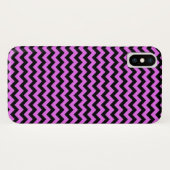 Zwart-Paars Zig Zag Chevron Case-Mate iPhone Case (Achterkant (horizontaal))